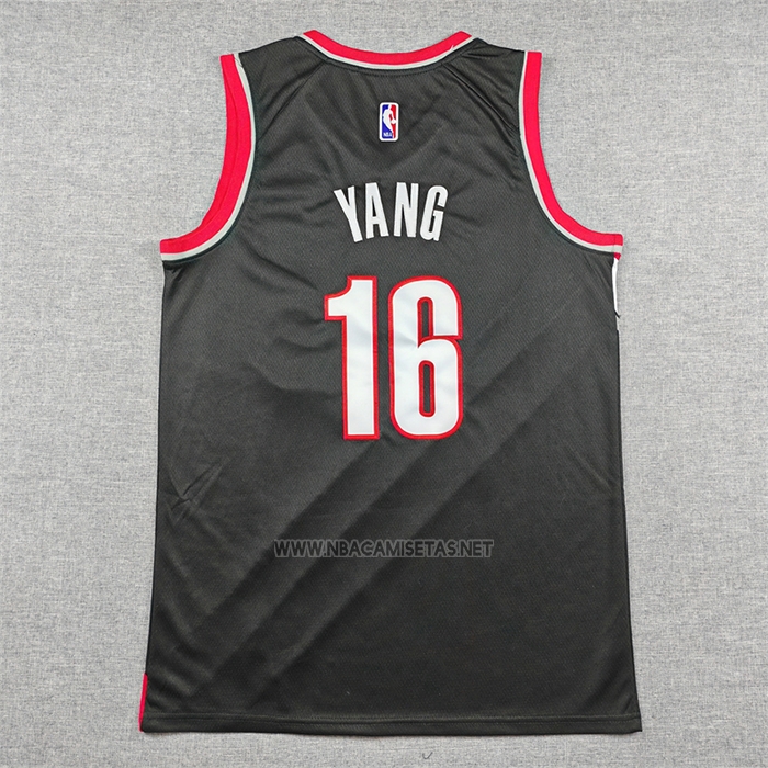 Camiseta Portland Trail Blazers Hansen Yang NO 16 Icon 2025-26 Negro